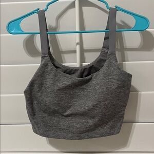 Offline By Aerie Medium Heather Gray Cropped Workout Tank Top With Built in Bra
